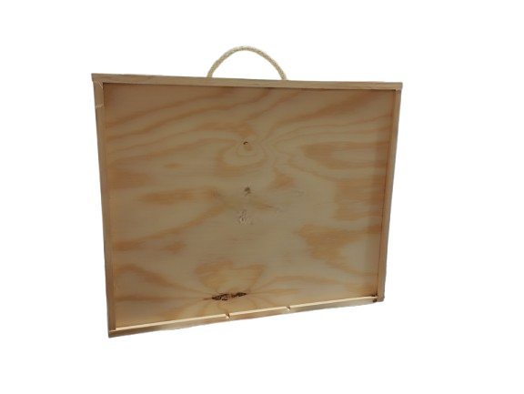 Caja de madera para 2 copas + 1 botellas